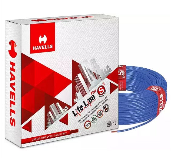 Havells Life Line  FR PVC Wires 1 Sqmm Blue 180 Mtrs