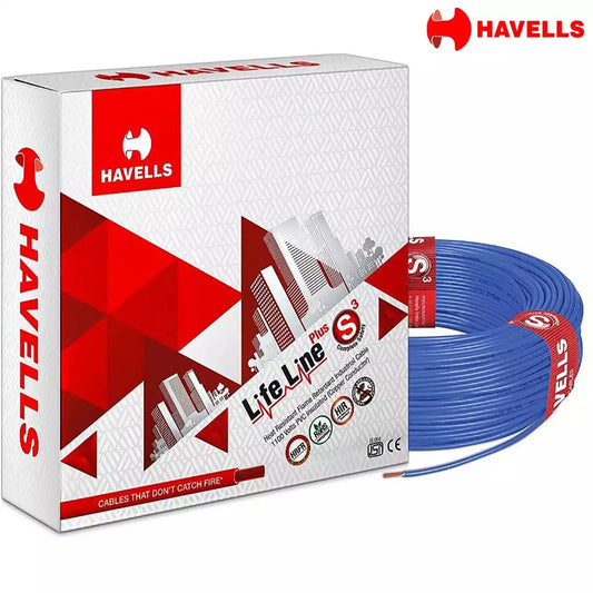 Havells Life Line Plus S3 HRFR PVC Wires 2.5 Sqmm Blue 90 Mtrs