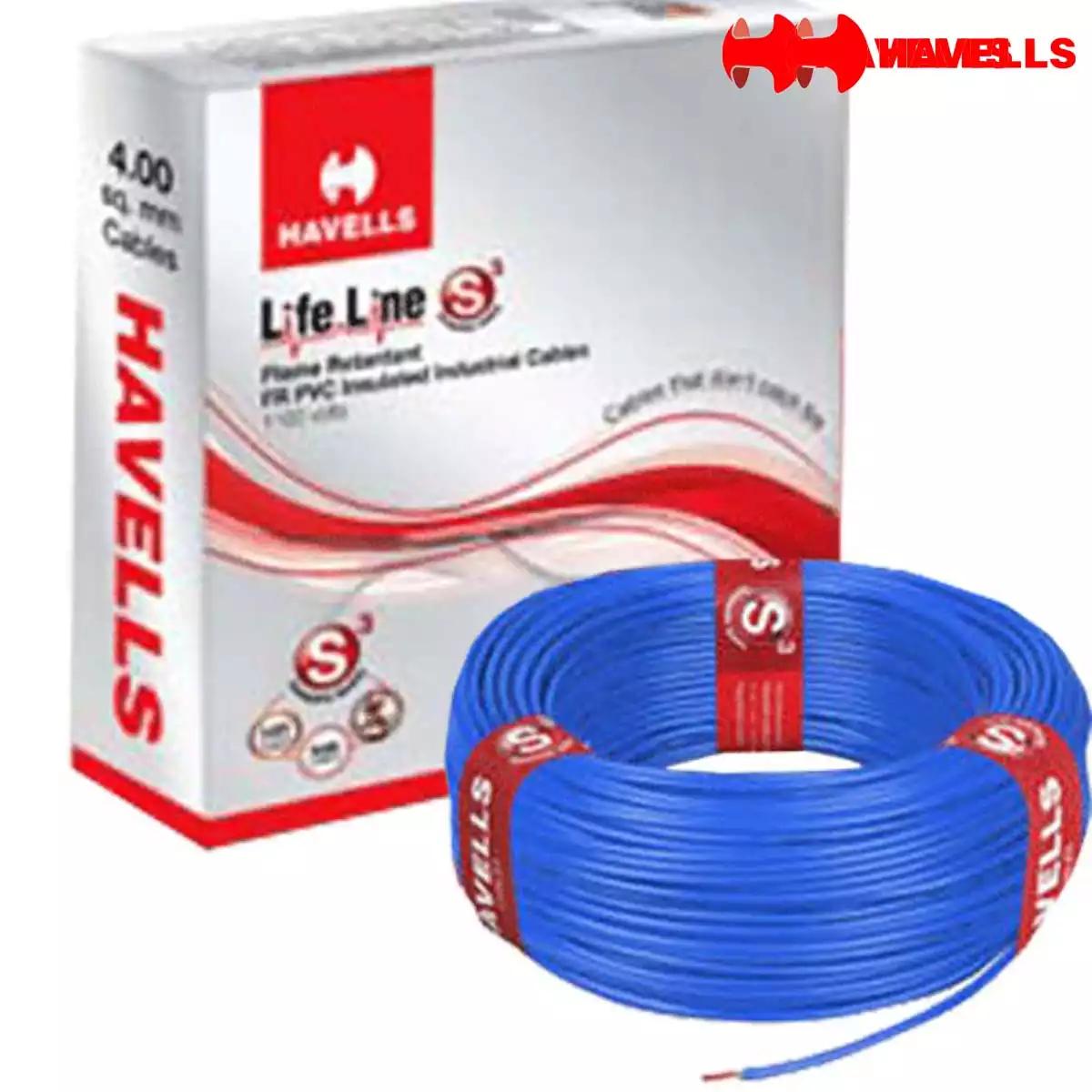 Havells Life Line  FR PVC Wires 6.0 Sqmm Blue 180 Mtrs