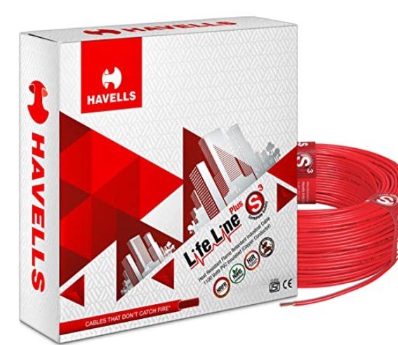 Havells Life Line  FR PVC Wires 2.5 Sqmm Red 180 Mtrs