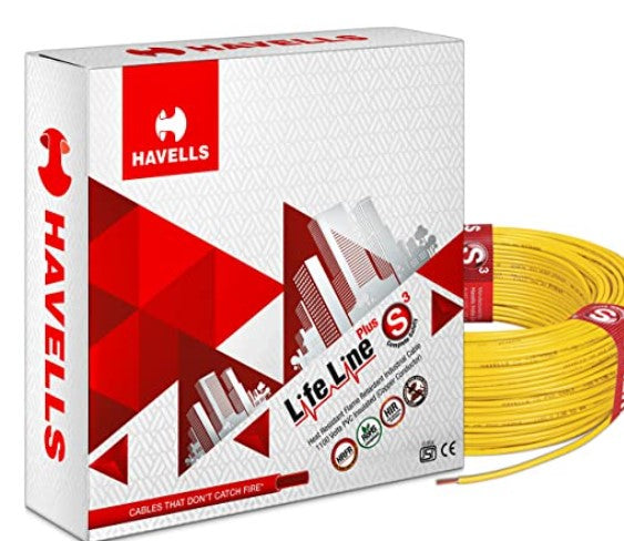 Havells Life Line  FR PVC Wires 2.5 Sqmm Yellow 180 Mtrs