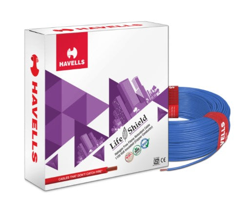 Havells Life Shield HFFR Wires 4 Sqmm Blue 90 Mtrs