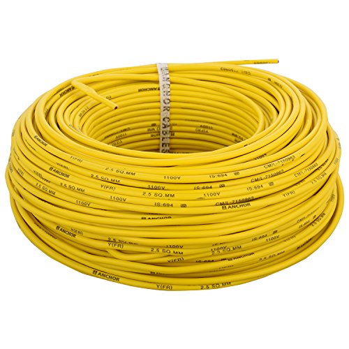 Anchor  FR-LSH Wires 1 Sqmm Yellow 90 Mtrs