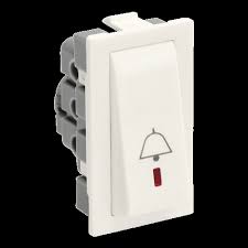 Wonder Fellino Modular F2 Switches Bell Push Switch with indicator 6A 2M  White