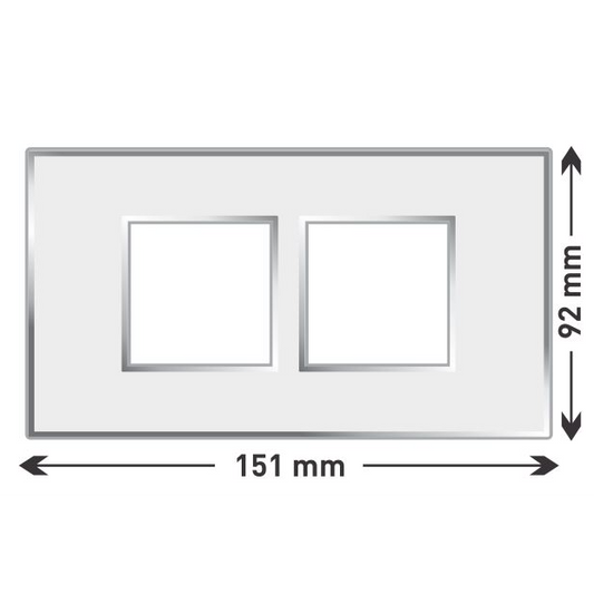 Lisha Platina Cover Plates With Support Frames 2 M X 2 Glossy Classic White