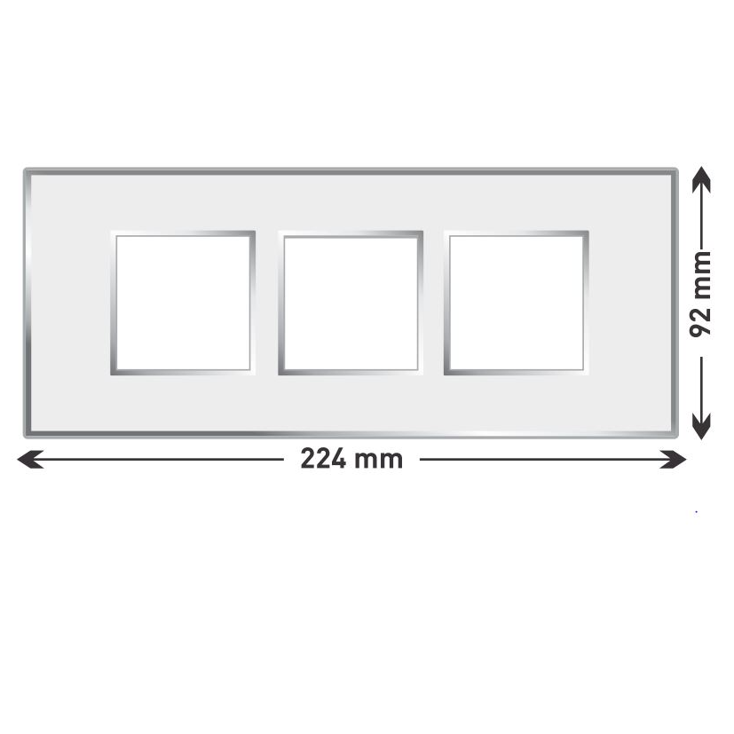 Lisha Platina Cover Plates With Support Frames 2 M X 3 Glossy Classic White