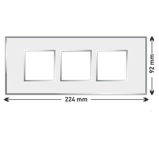 Lisha Platina Cover Plates With Support Frames 2 M X 3 Glossy Classic White