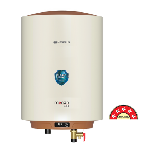 Havells Horizontal-Storage-water-heater Monza Digi 10L-R/L Ivory