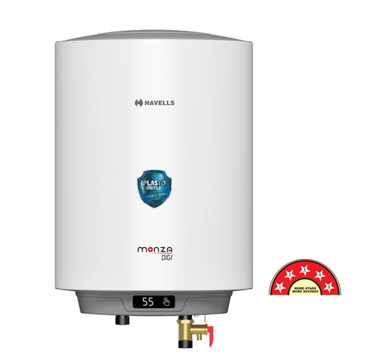 Havells Horizontal-Storage-water-heater Monza Digi 10L-R/L White