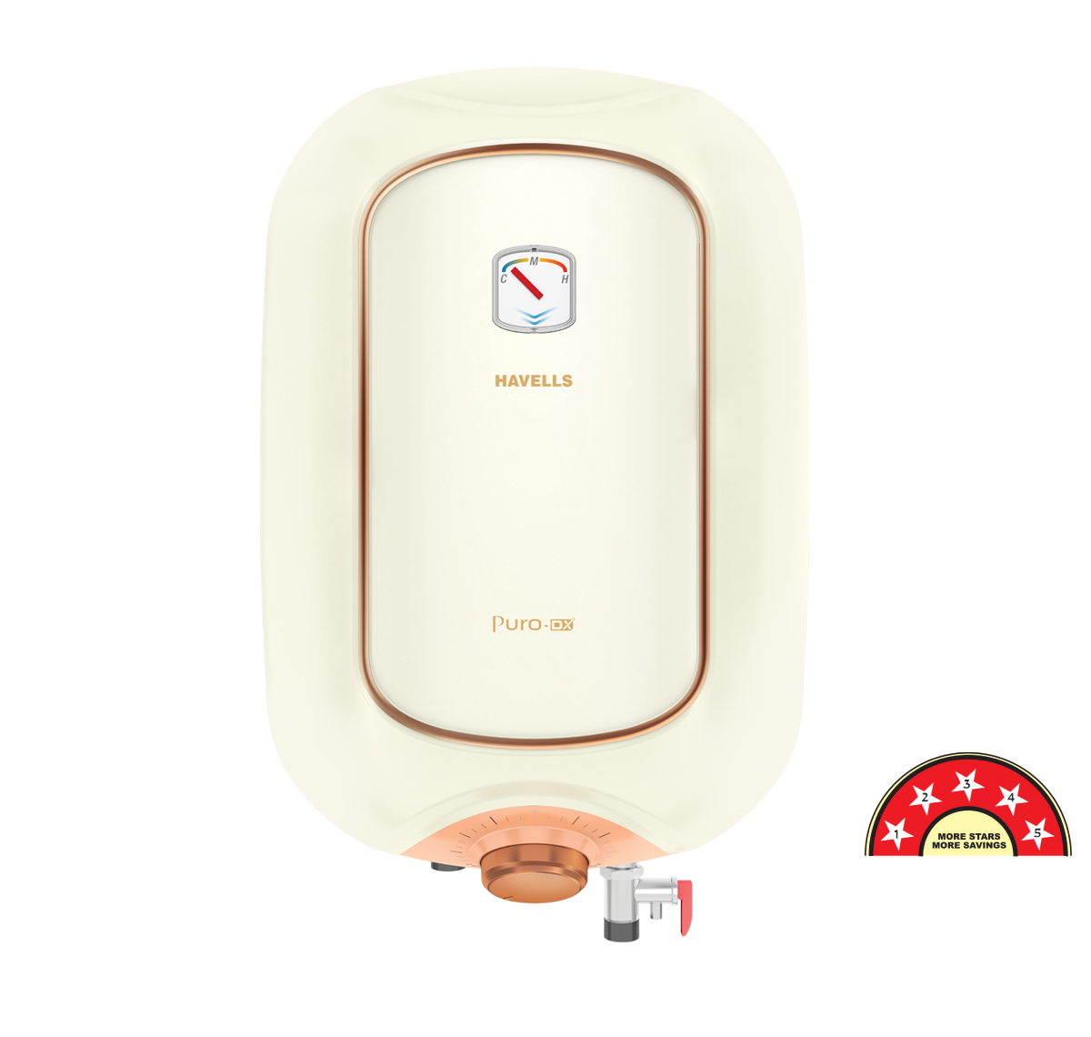 Havells Vertical-Storage-Water-Heater Puro DX 15L Ivory